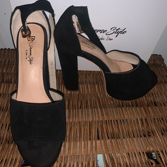 Black Suede Pageant Heels - Picture 1 of 9